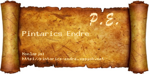 Pintarics Endre névjegykártya